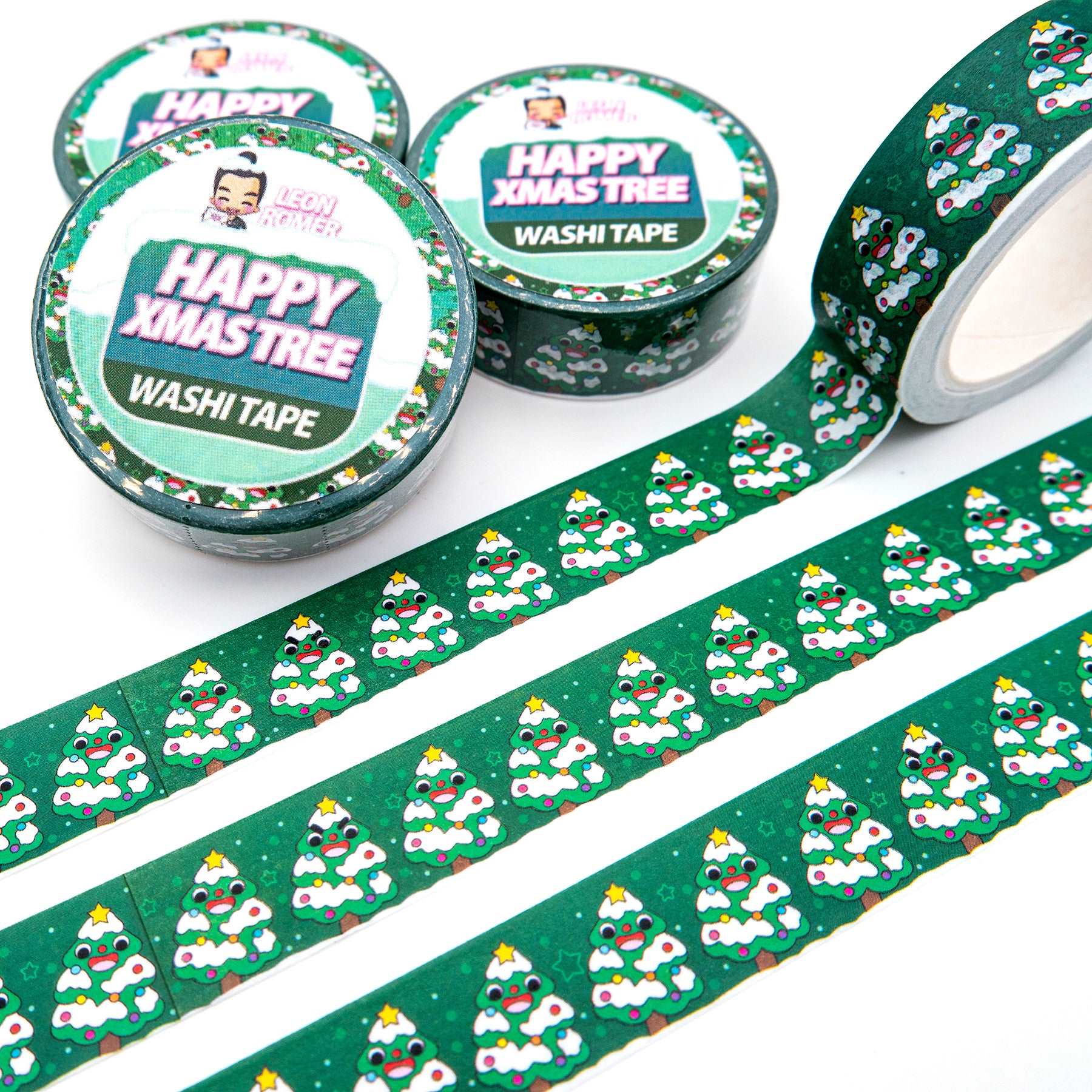 Happy Snowman Washi Tape - Cute winter washi Tape - white Washi