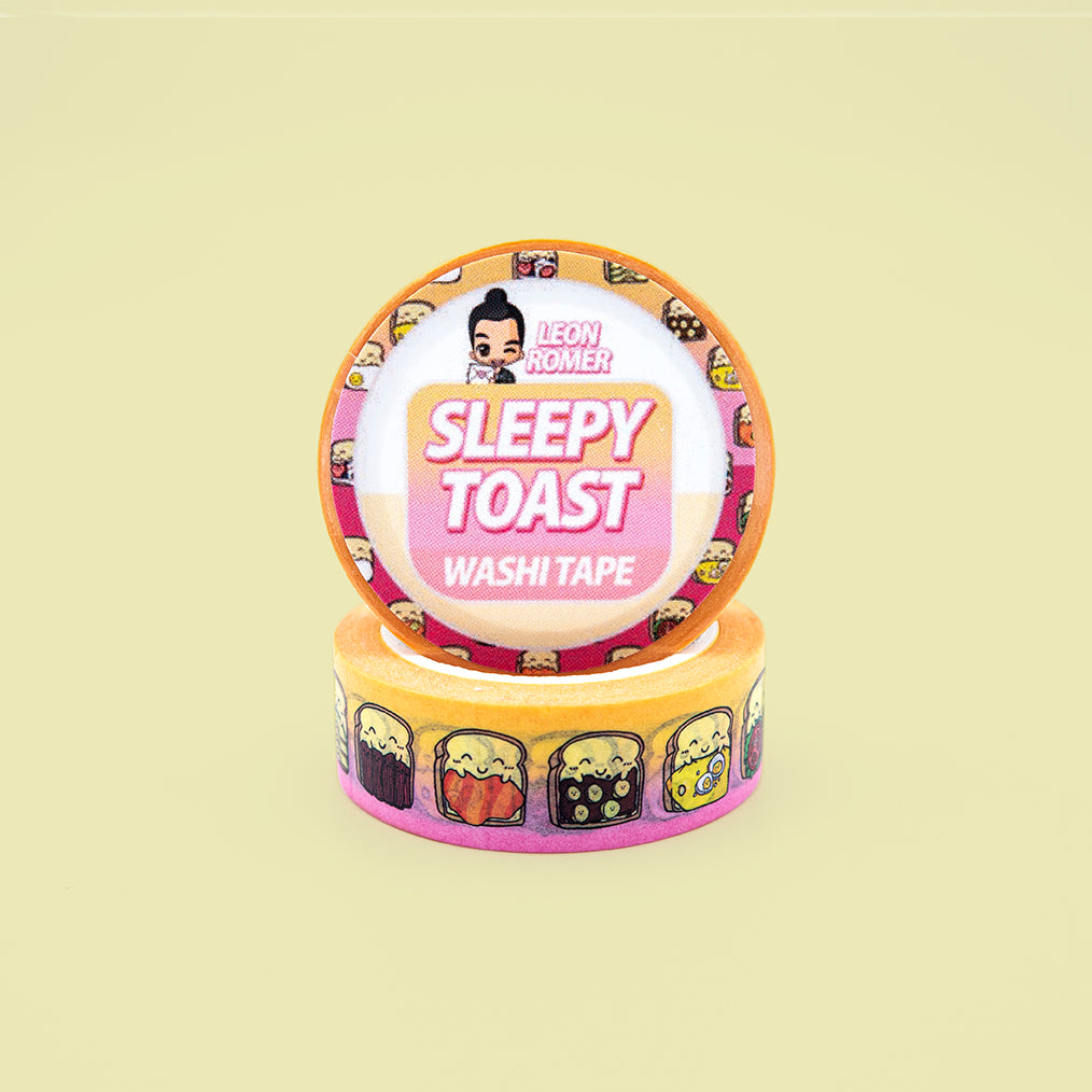 Sleepy Toast Washi Tape - Cute Washi Tape - Breakfast Washi Tape – LeonRomer