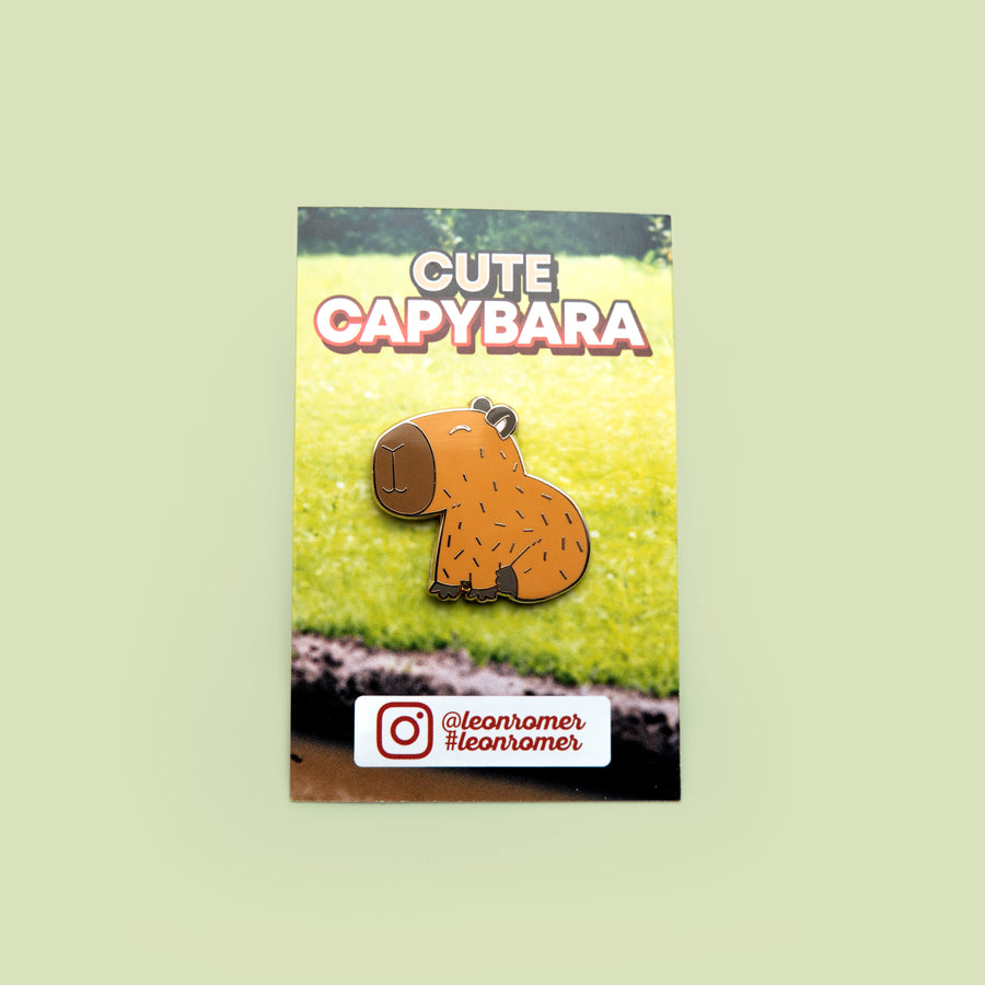High-quality capybara enamel pin, great for animal lovers