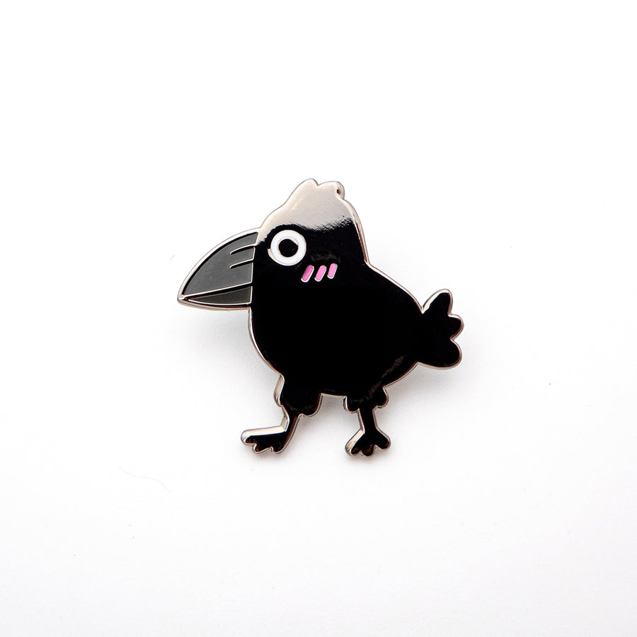 black crow enamel pin