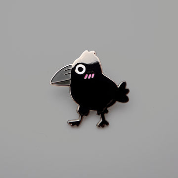 black crow all metal lapel pin