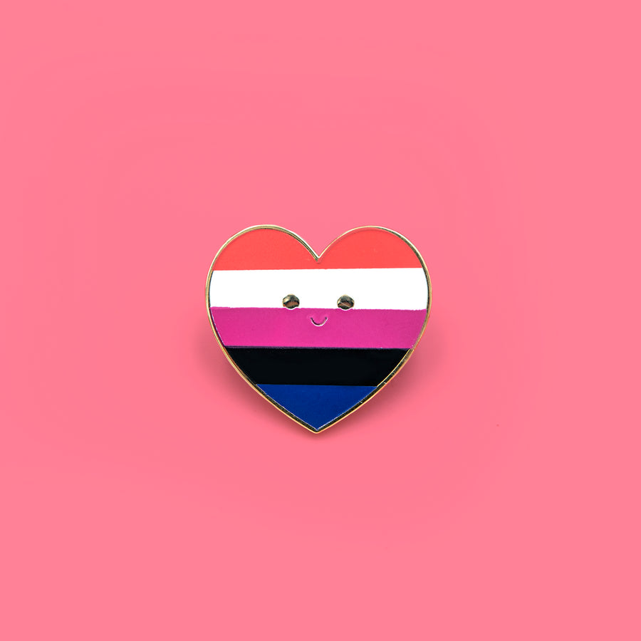 Genderfuild Pride Flag Heart Pin - Pride LGBTQAI+ Enamel Pin – LeonRomer