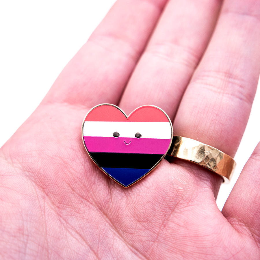 genderfluid kawaii cute flag pin