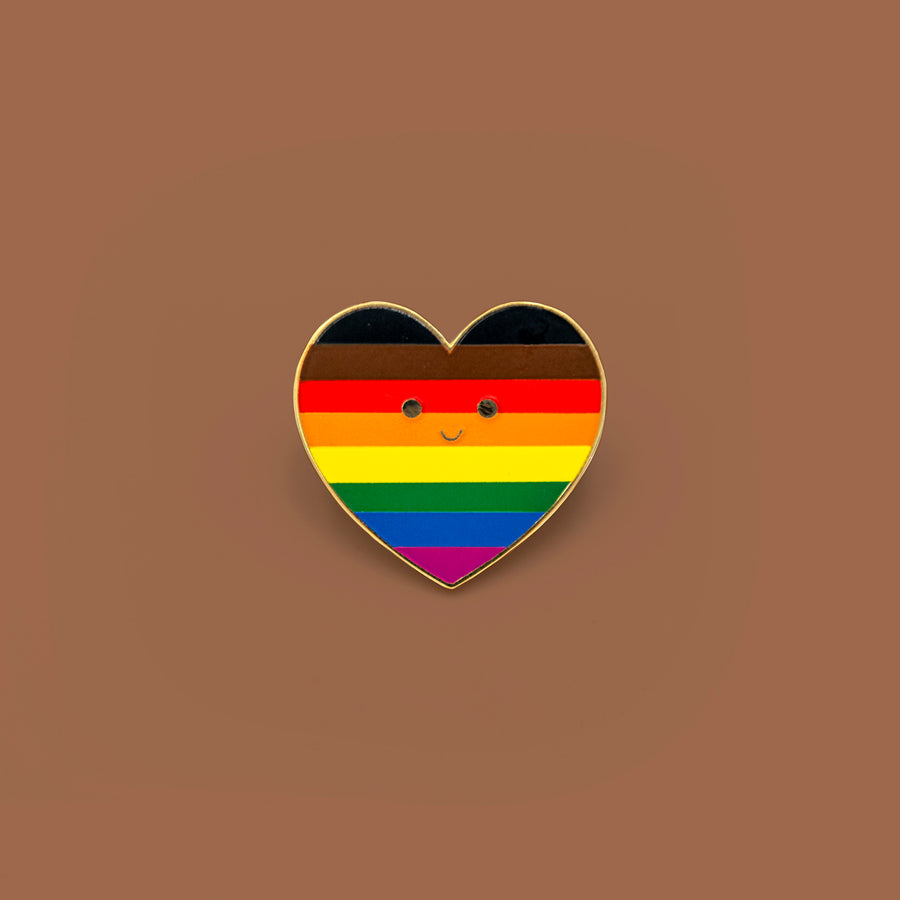 Philadelphia's People of Color ( POC ) Pride Flag Heart Pin - Pride LGBTQAI+ Enamel Pin