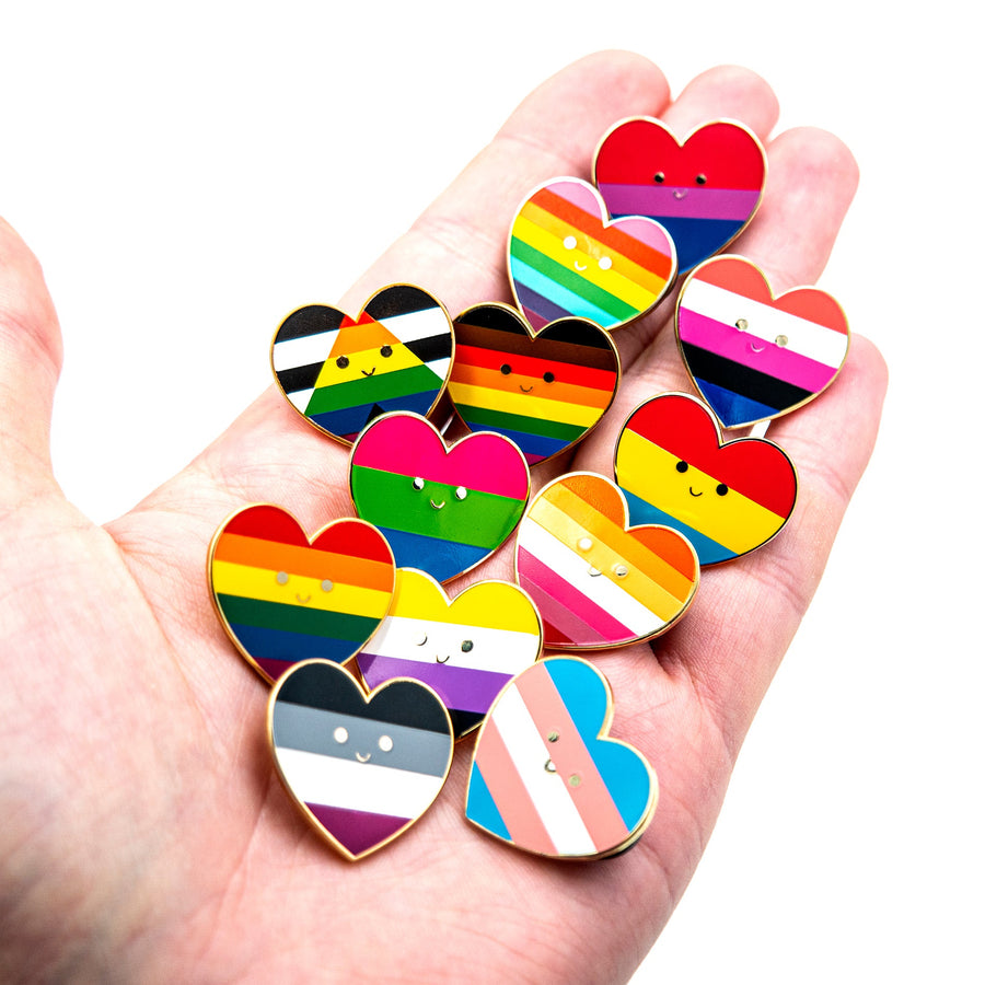 Lesbian Pride Flag Heart Pin - Pride LGBTQAI+ Enamel Pin – LeonRomer