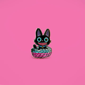 black cat enamel pin