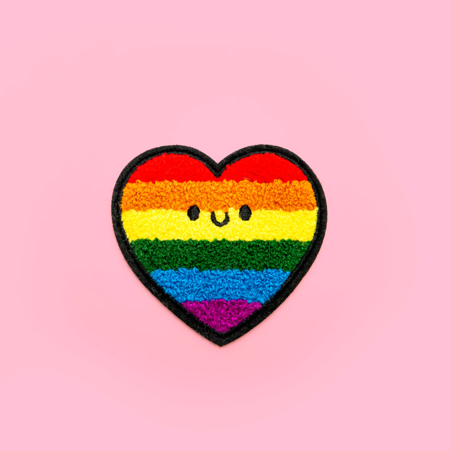 pride heart fluffy patch