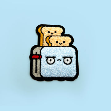Fluffy Grumpy Toaster iron-on patch