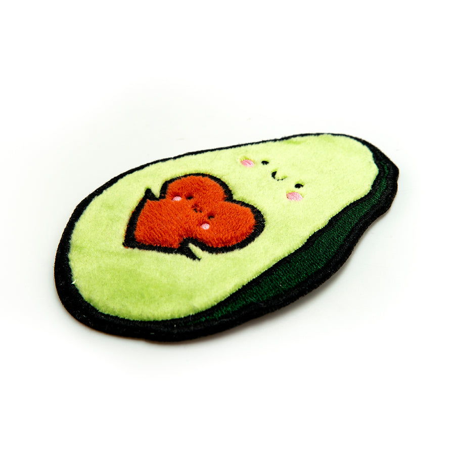 cute avocado fluffy iron-on patch