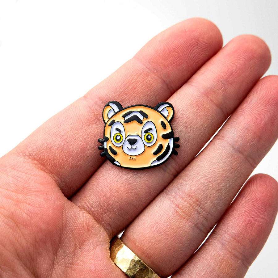 kawaii and cute tiger enamel pin