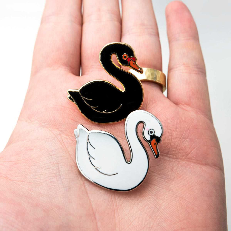 swan lapel pins