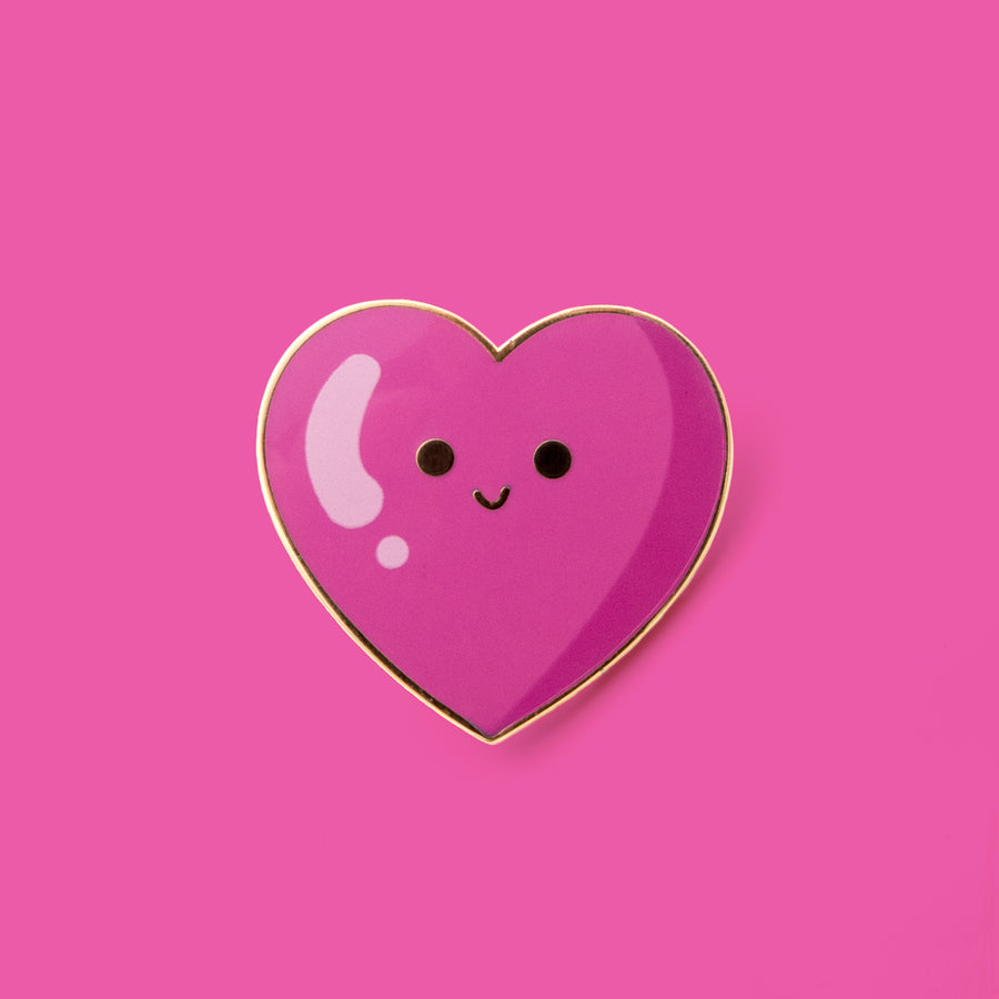 hot pink cute and tiny heart enamel pin