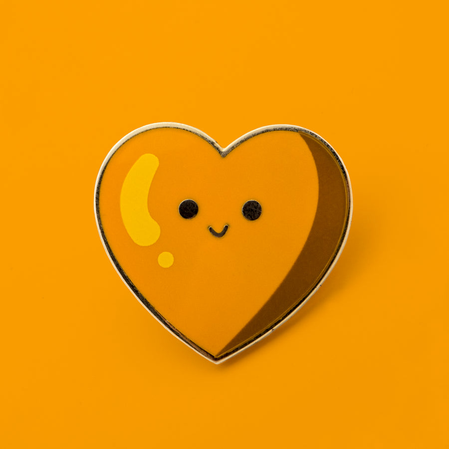 orange  cute and tiny heart enamel pin