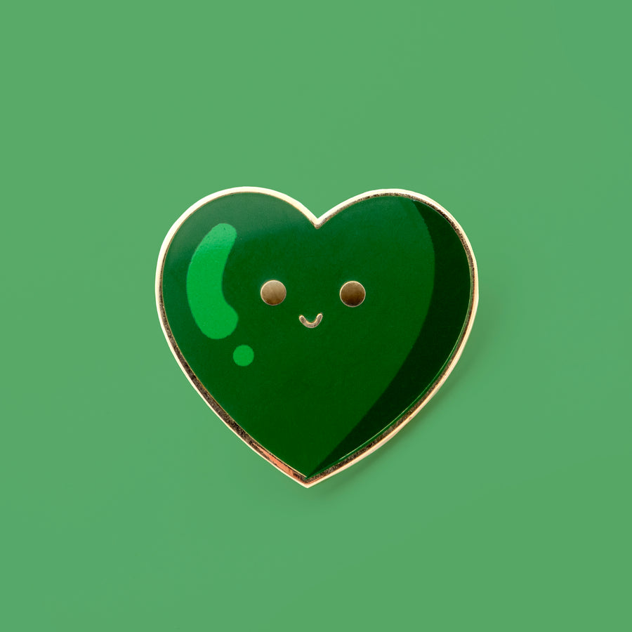 pea green  cute and tiny heart enamel pin