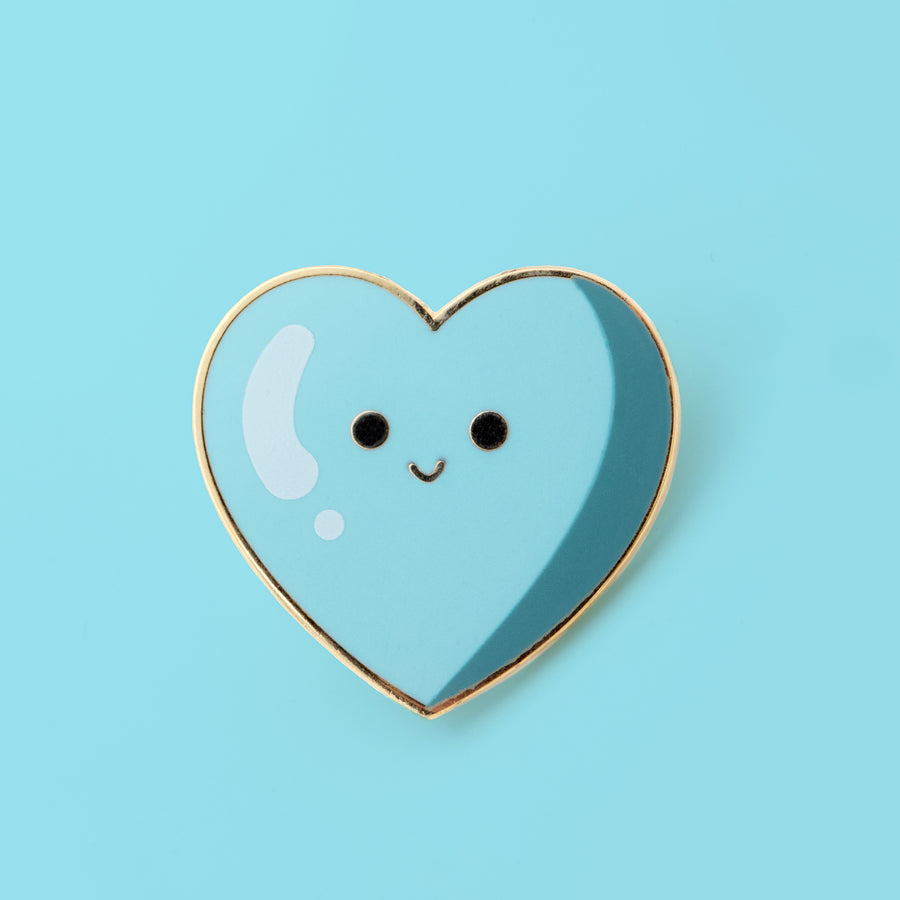 light blue  cute and tiny heart enamel pin
