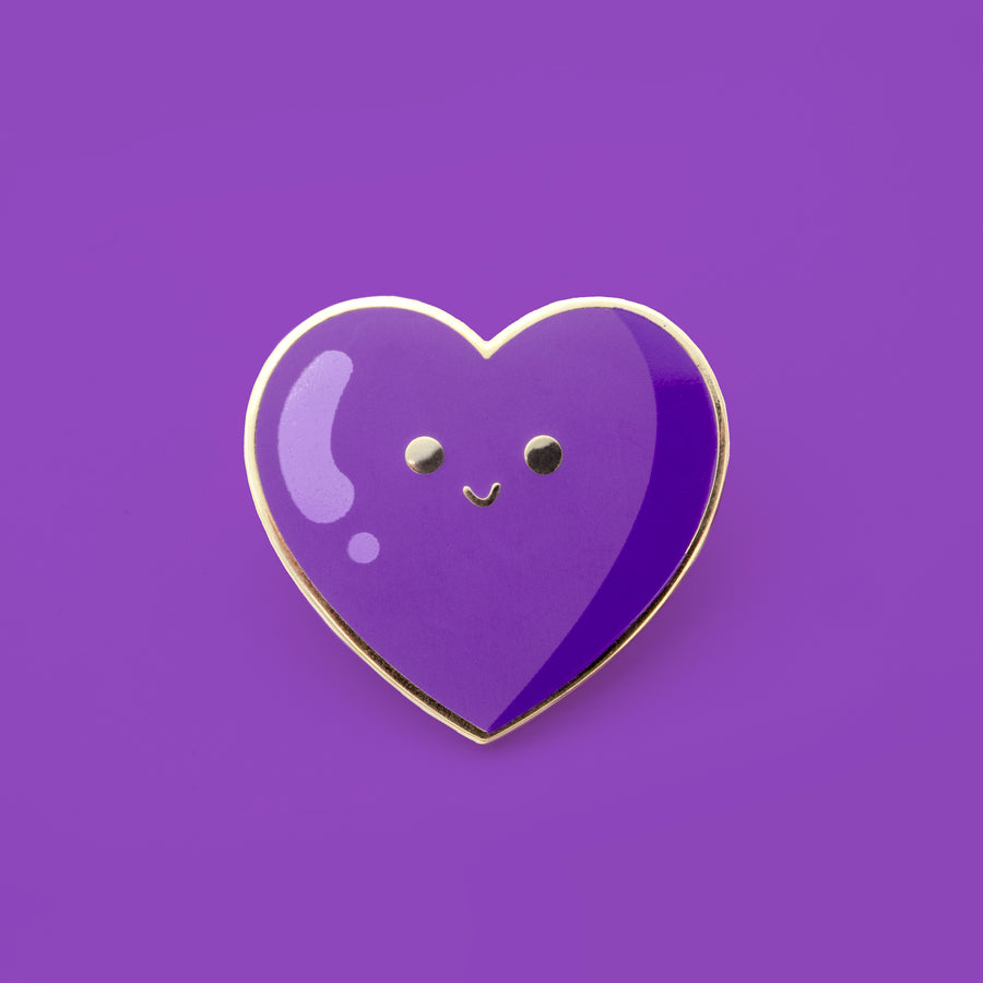 dark violet  cute and tiny heart enamel pin