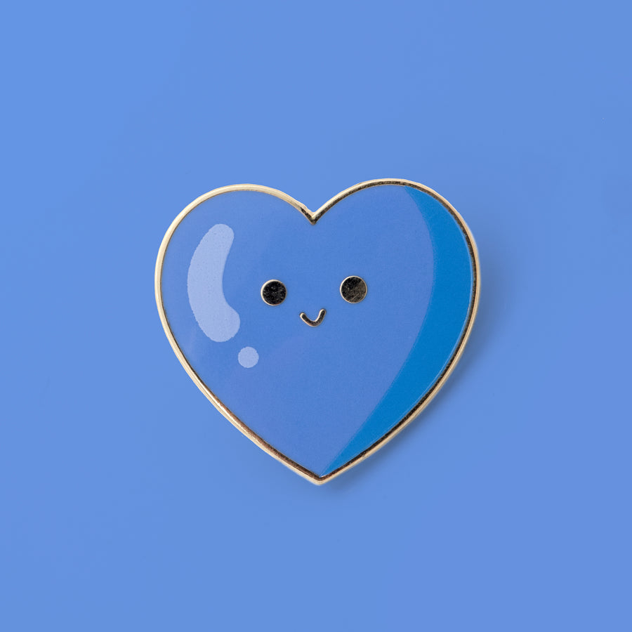 dodger  blue cute and tiny heart enamel pin
