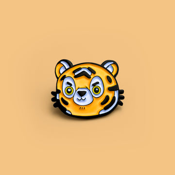 grumpy tiger soft enamel pin