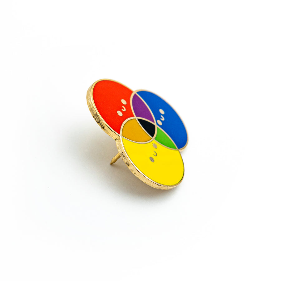colored happy circles pins