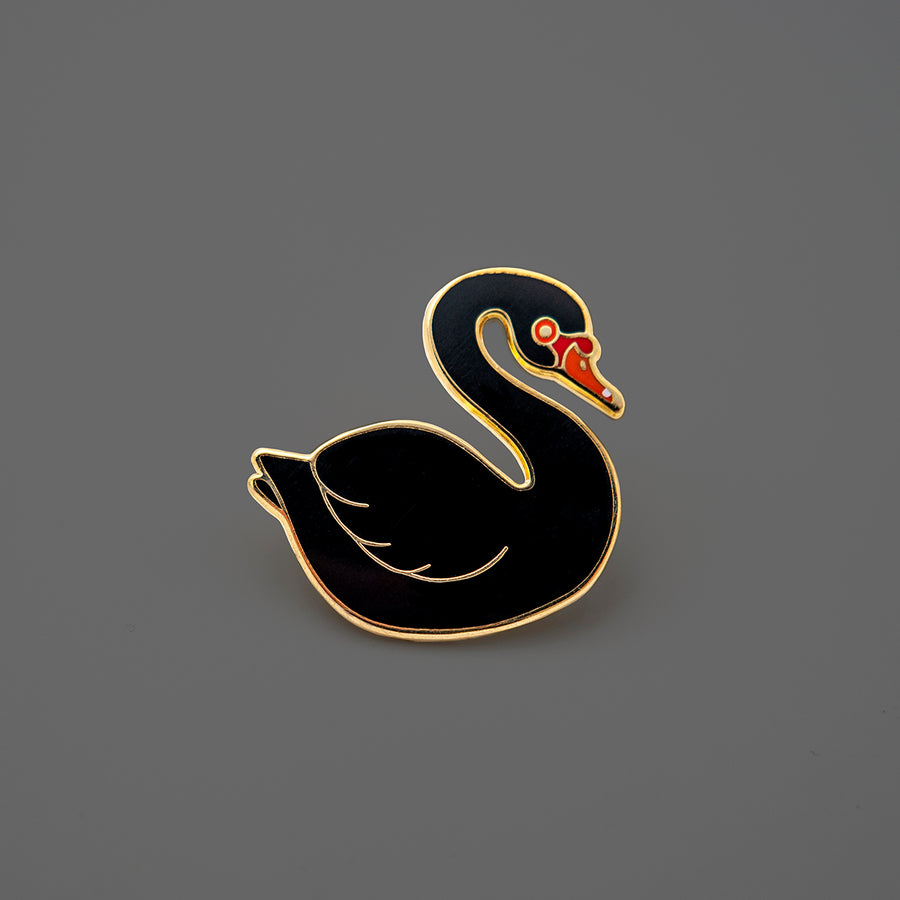 black swan enamel pin