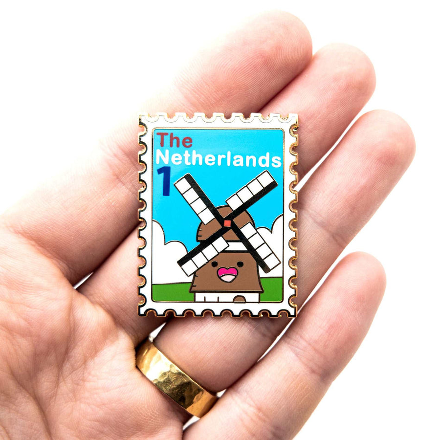 postal stamp lapel pin