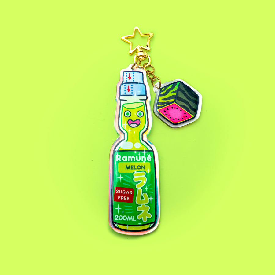 green ramune keychain