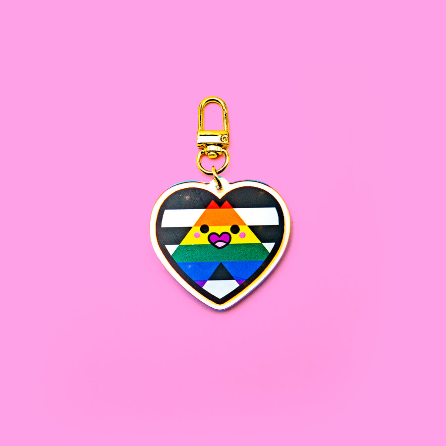 kawaii pride flag keychain