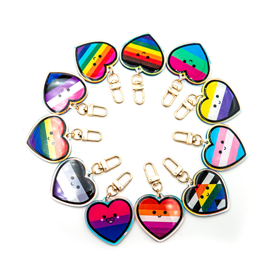 rainbow pride keychain collection