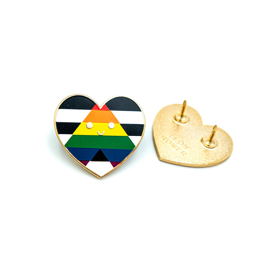 straight ally flag heart lapel pin
