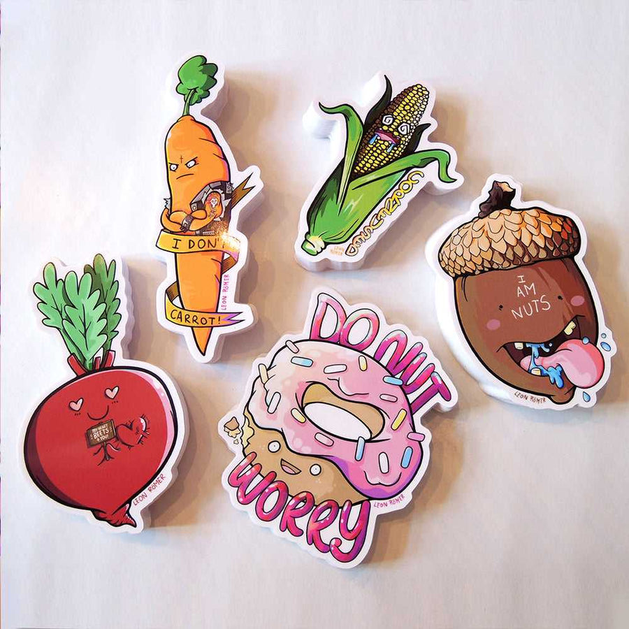 food pun sticker set
