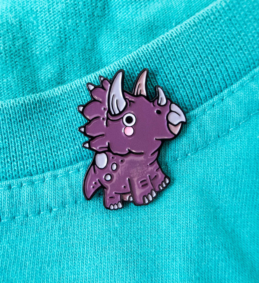 purple Baby Triceratops pin