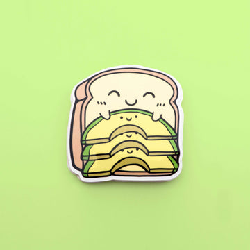 sleepy avocado toast sticker