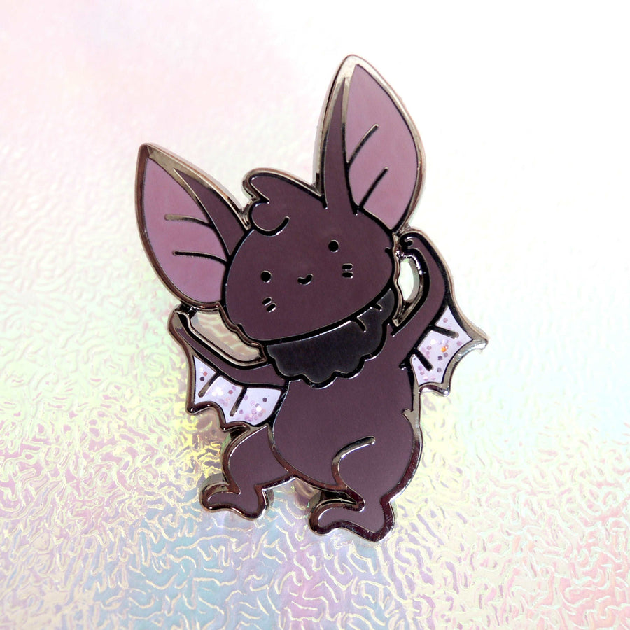 happy bat enamel pin