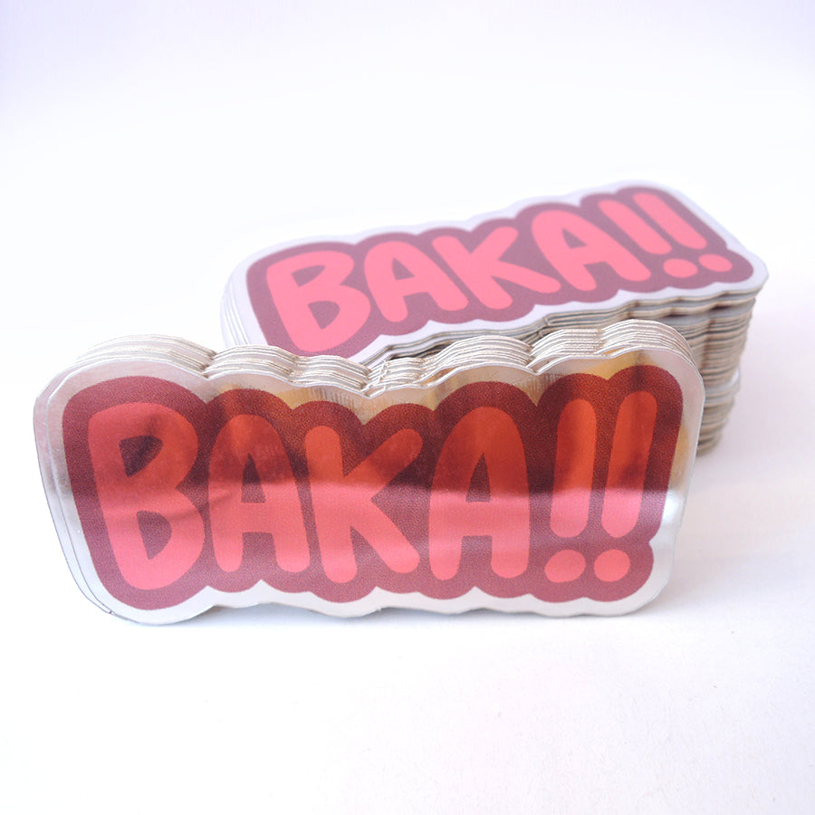 baka red reflective japanese vinyl sticker set
