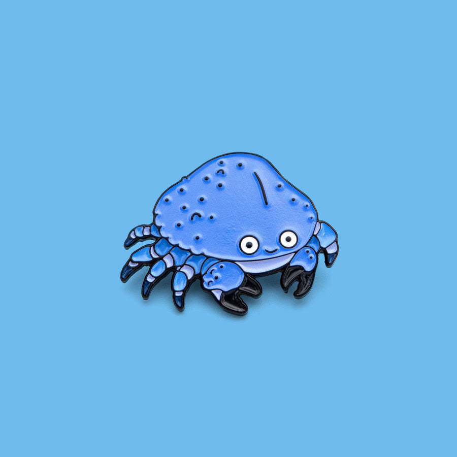 blue hermit crab lapel pin