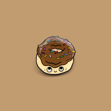 brown sprinkle donut lapel pin