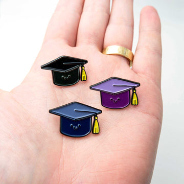 graduation hat enamel pins
