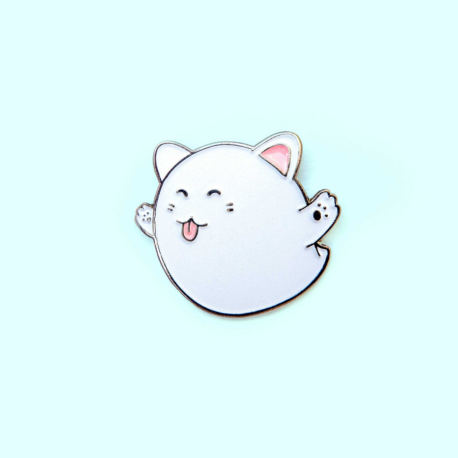 ghost cat king boo lapel pin