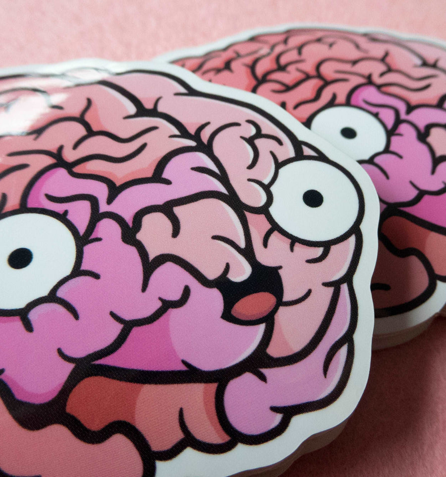 close up human brain sticker