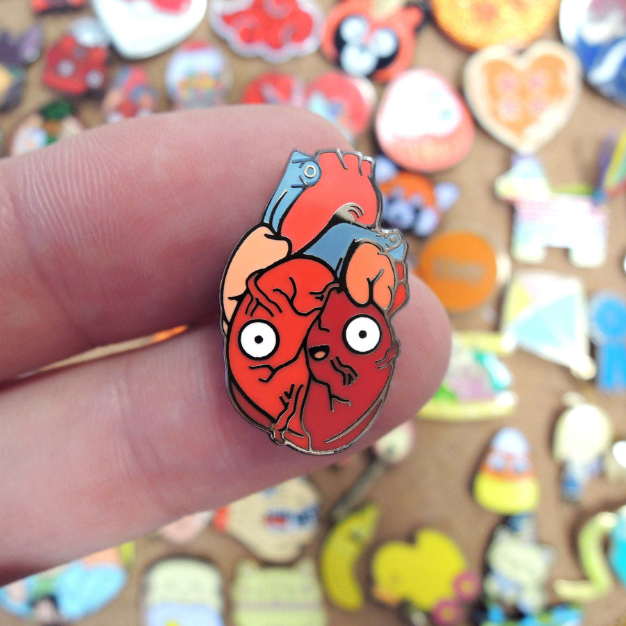 heart enamel pin