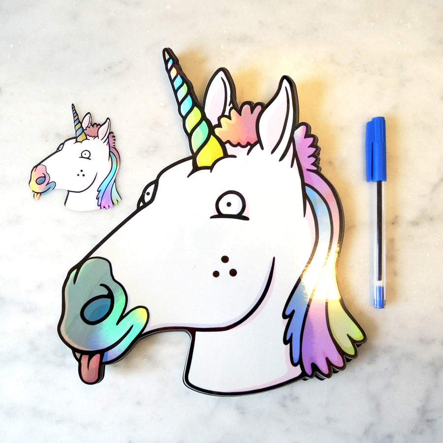 size guide for the holo unicorn sticker