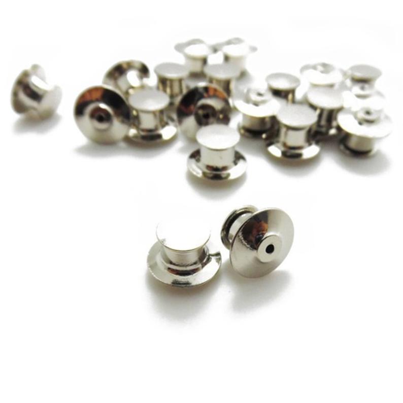 12 Silver Deluxe Locking Pin enamel/lapel Backs - ReformedSchool