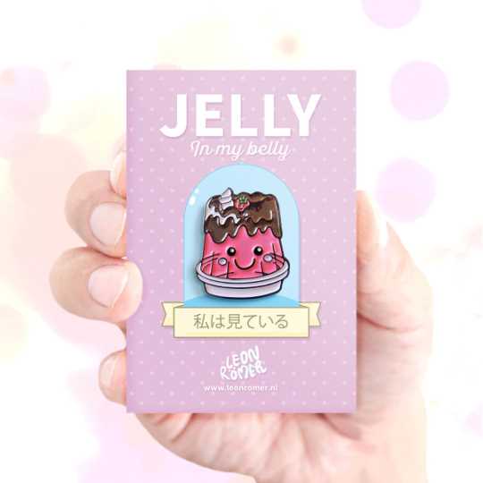 pink jelly pin on backing card