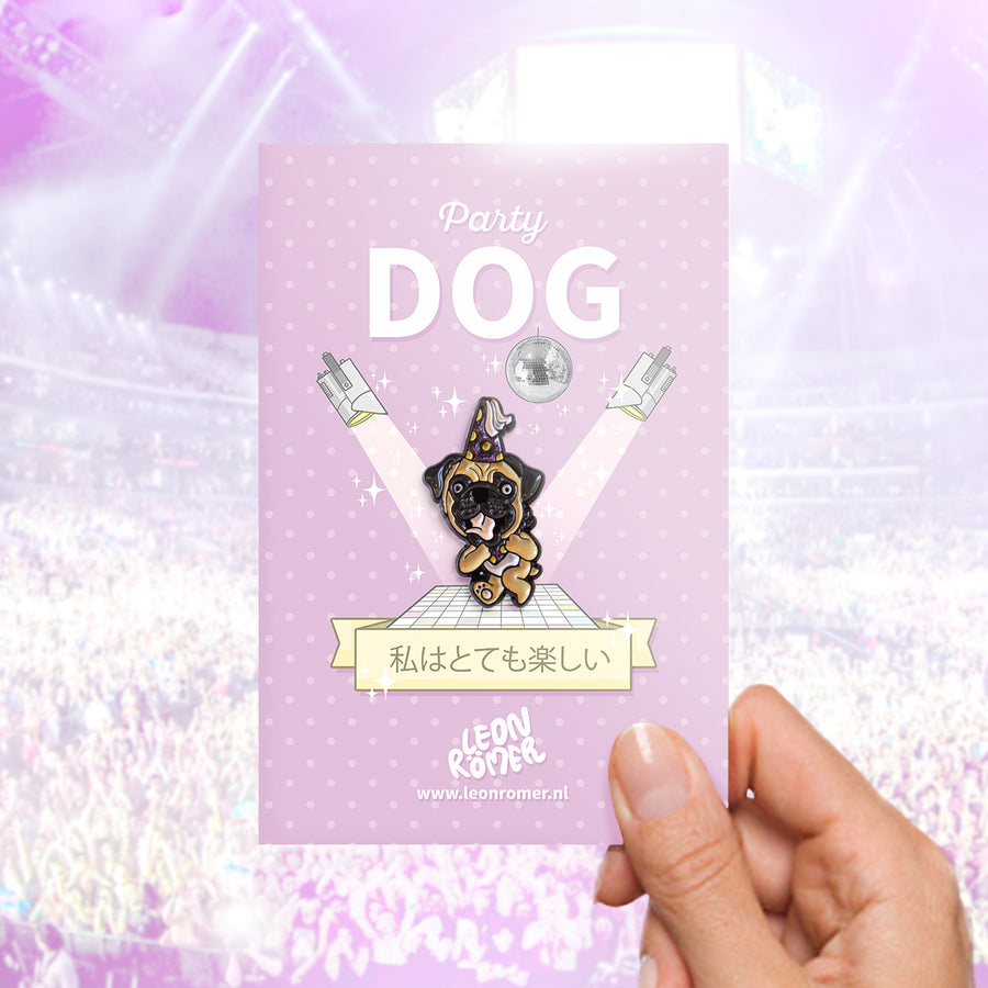 party dog soft enamel lapel pin