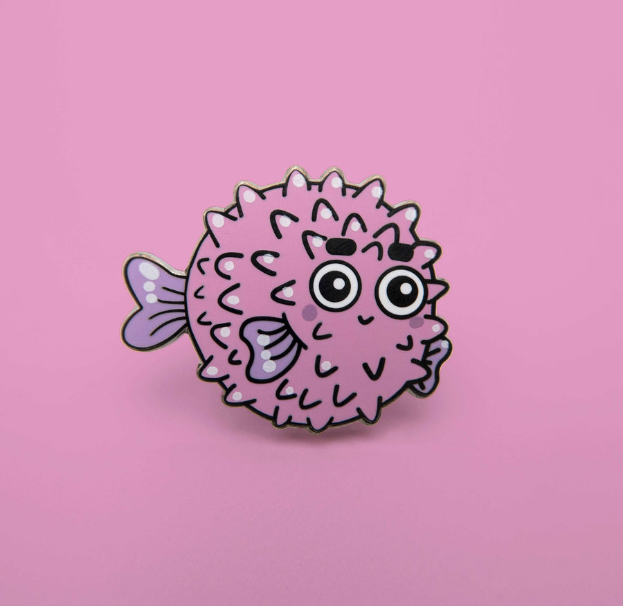 pink blowfish button