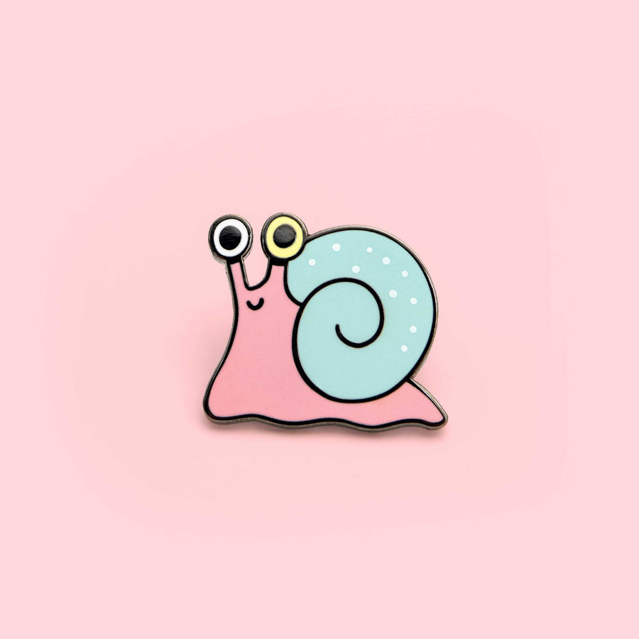 kawaii snail enamel pin