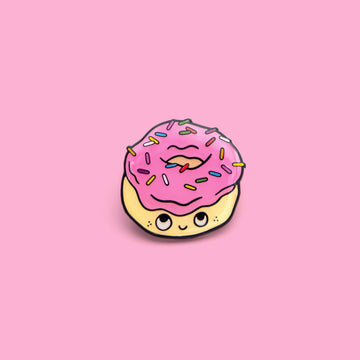 pink glaced cute donut pin