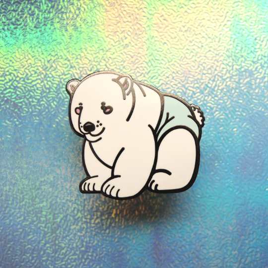 white polar bear lapel pin