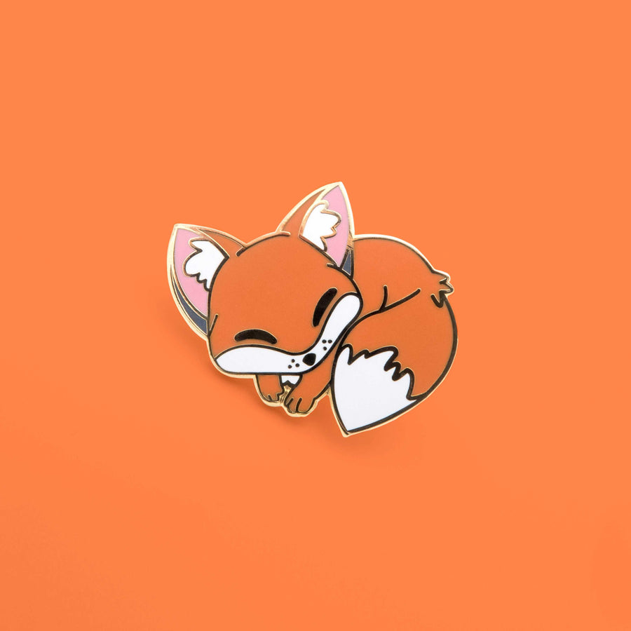 red fox enamel pin