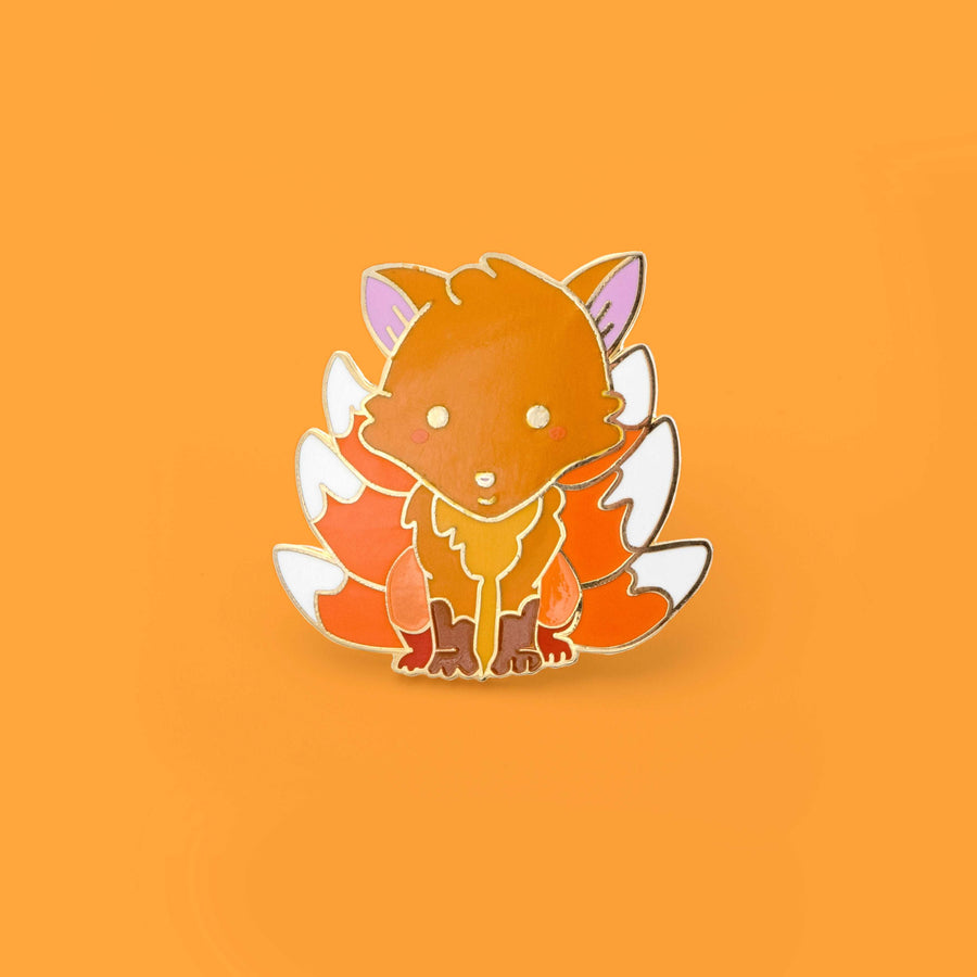 red fox enamel pin